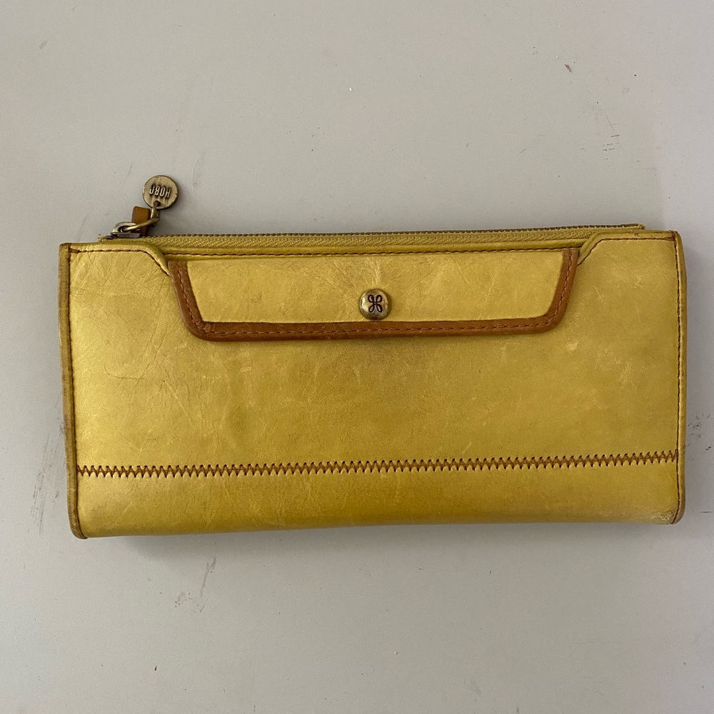 HOBO yellow and tan Leather Wallet